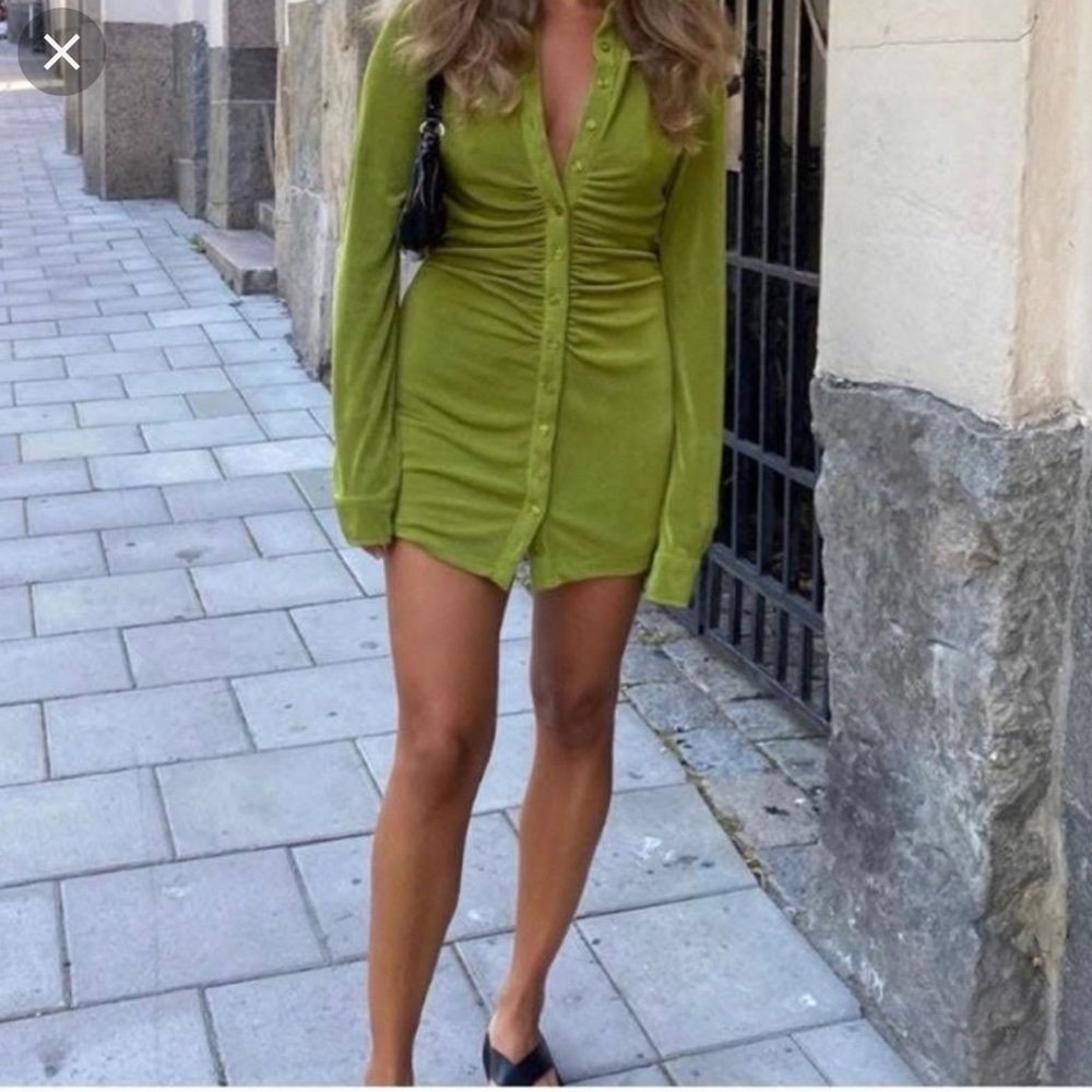 With Jean Andy Dress forest green size small